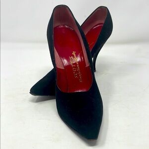 Vintage Andrew Geller Scott’s Black Stiletto Suede Heels Size 5.5